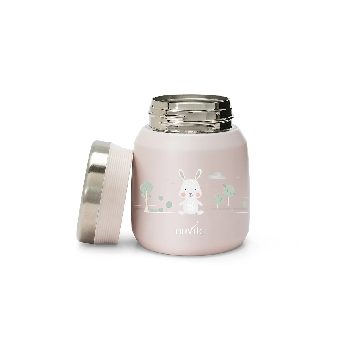 Nuvita Contenitore Termico Acciaio Inox Cibi Liquidi/Solidi Rosa 300 ml Chiusura Ermetica per Pappe e Brodo