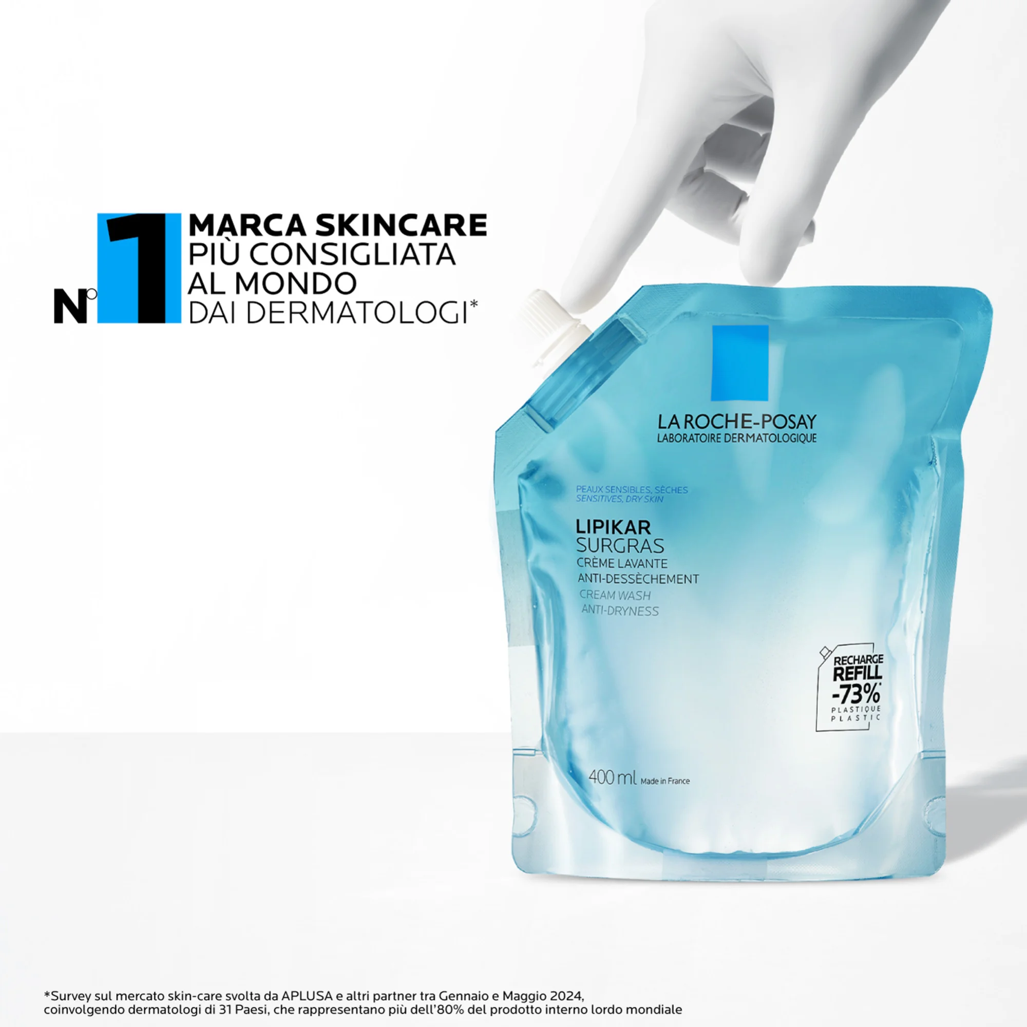La Roche Posay Lipikar Surgras Doccia-Crema Concentrata Refill 400 ml Pelli secche e molto secche