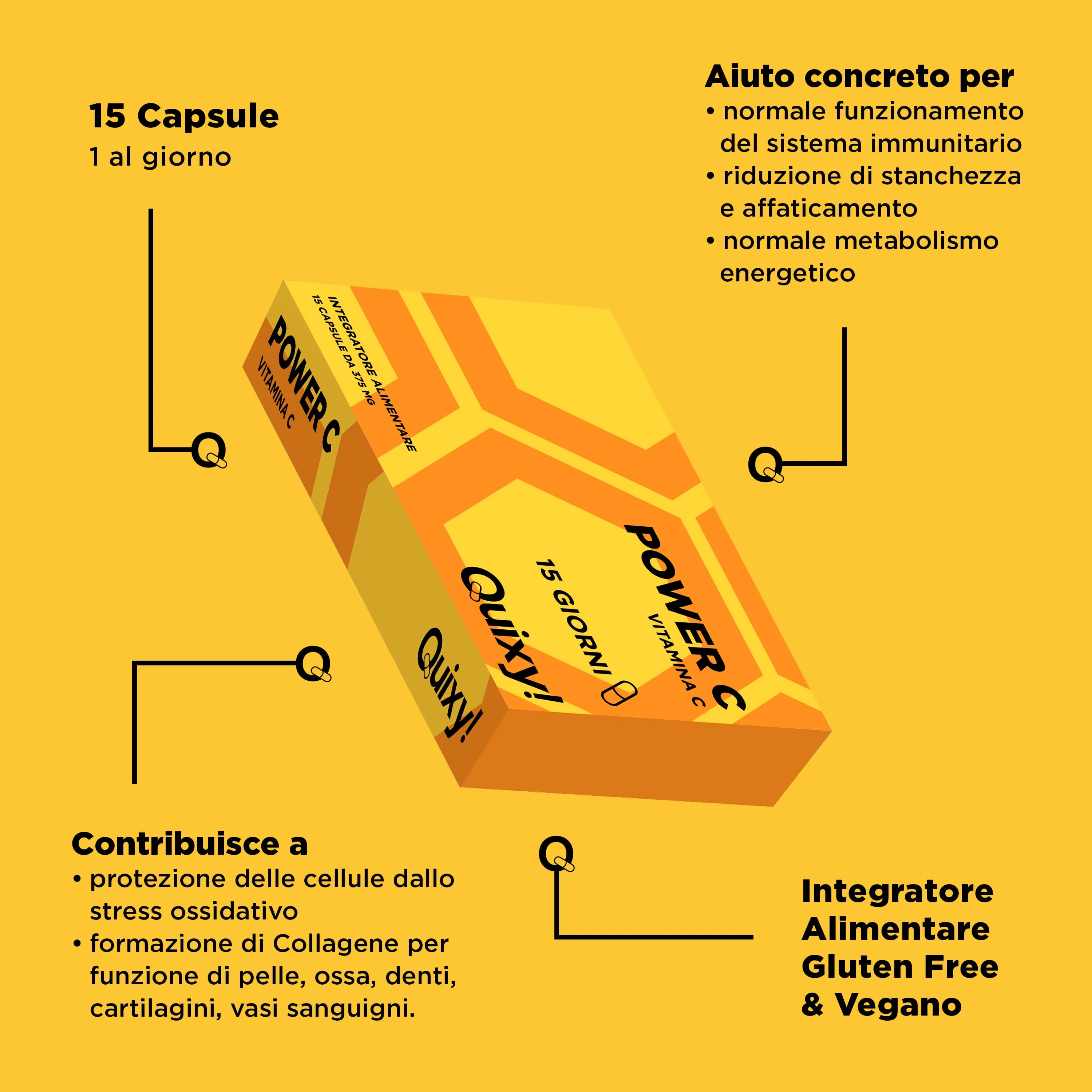 Ec Quixy Power C- Vit C 15Cps Sistema Immunitario