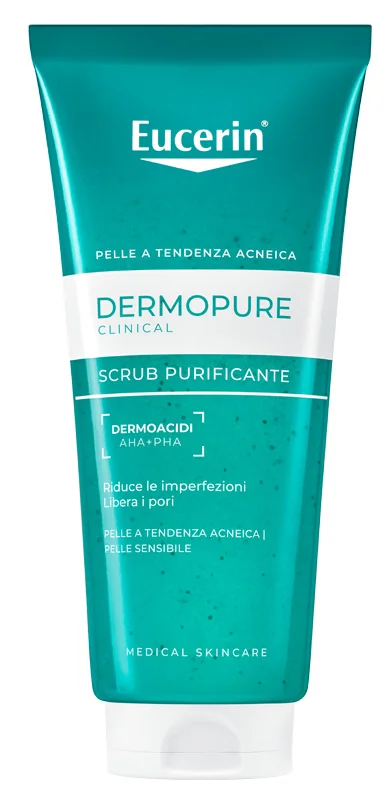 Eucerin DermoPure Clinical Scrub 100 ml Pelle Grassa Impura e a Tendenza Acneica