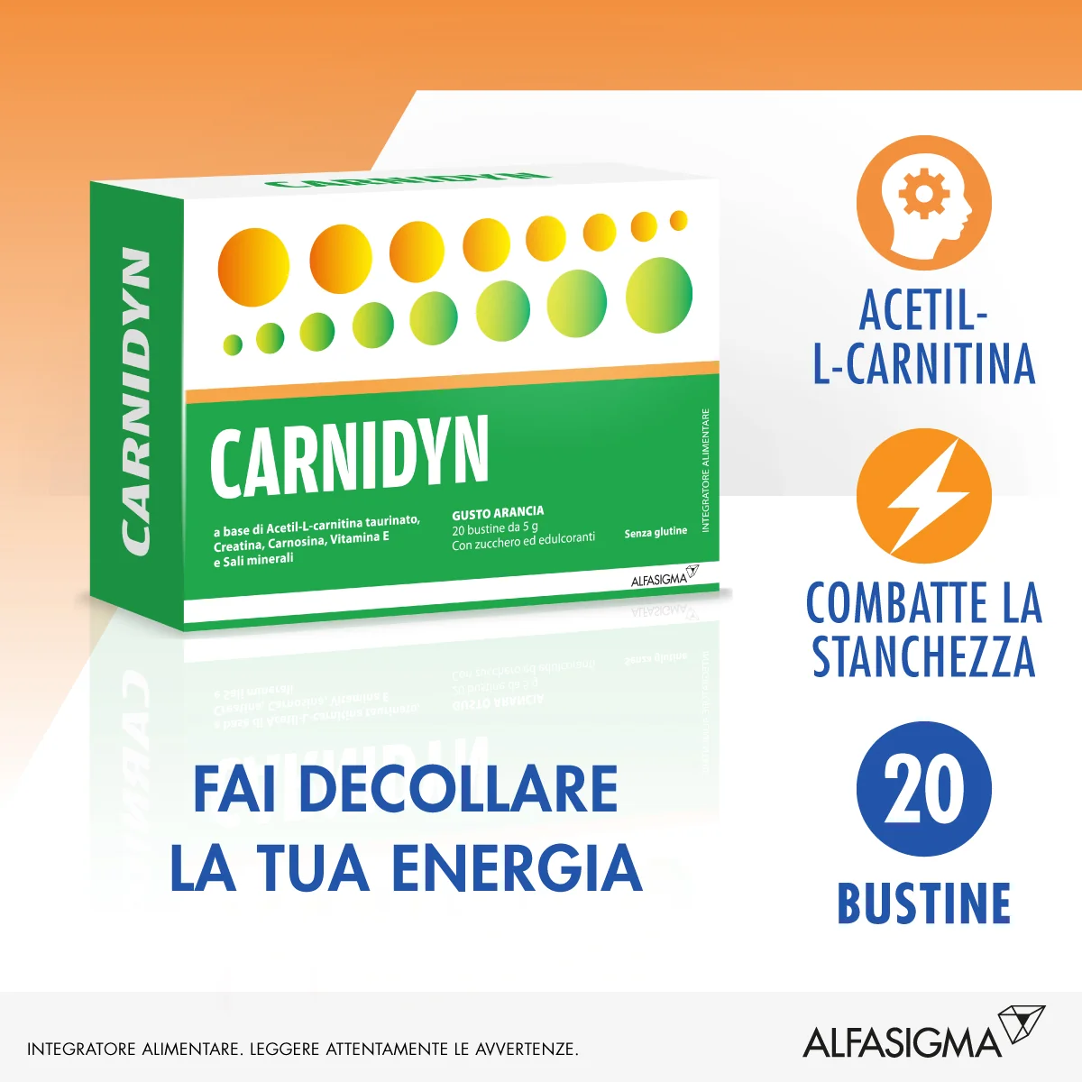 Carnidyn 20 Bustine Stanchezza Fisica e Mentale