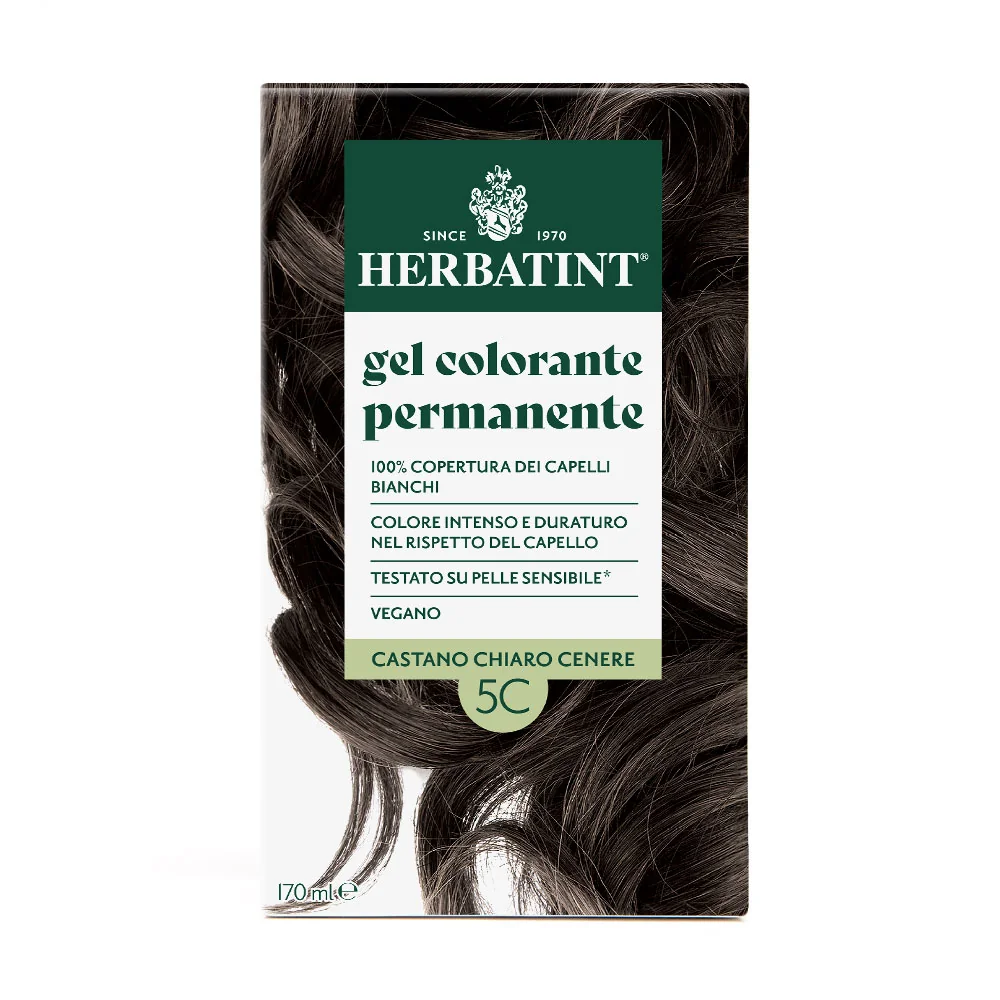 Herbatint Gel Colorante Permanente 5C Castano Chiaro Cenere 170 Ml Colore Intenso e Duraturo