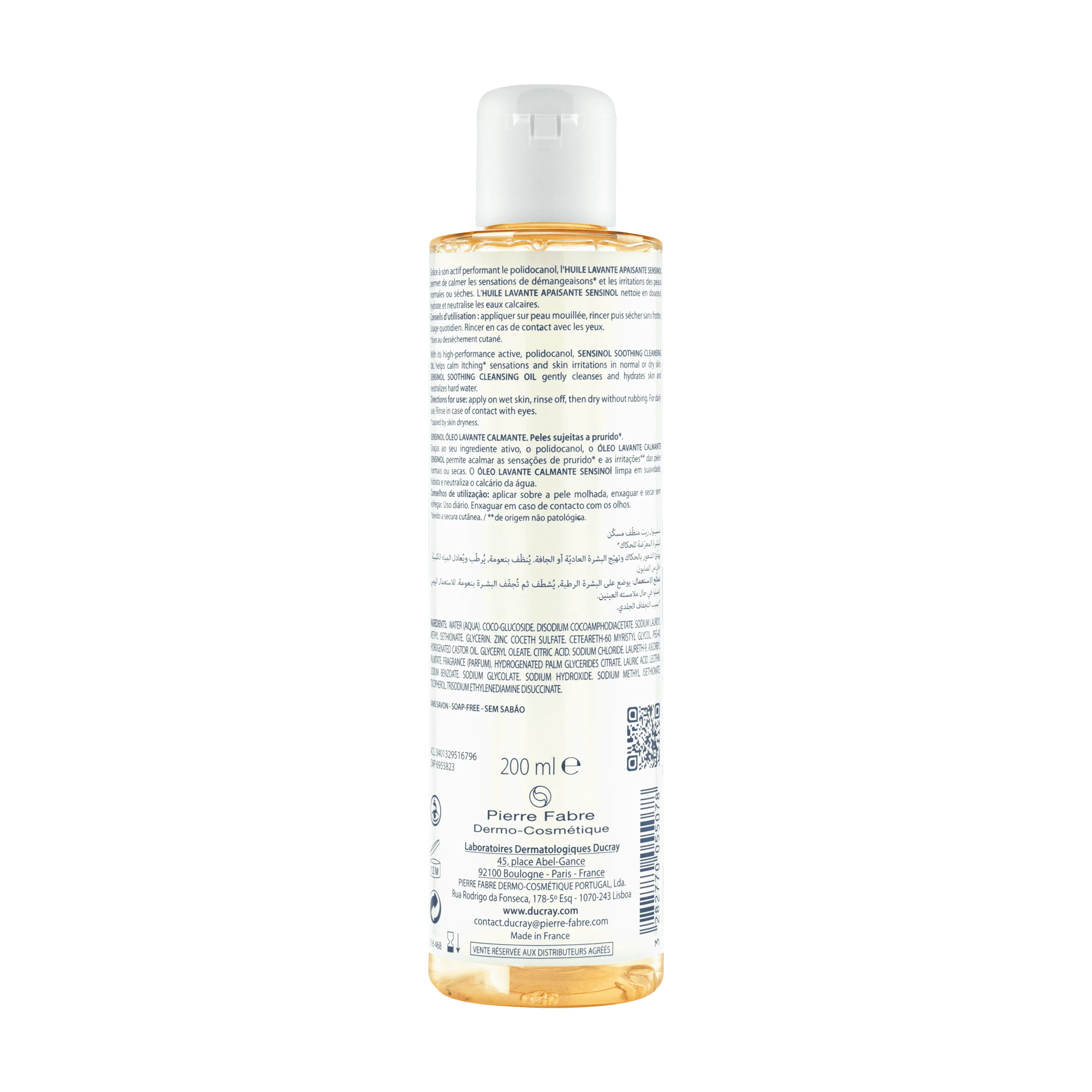 Ducray Sensinol - Olio Detergente Lenitivo Corpo 200ml Olio Lavante