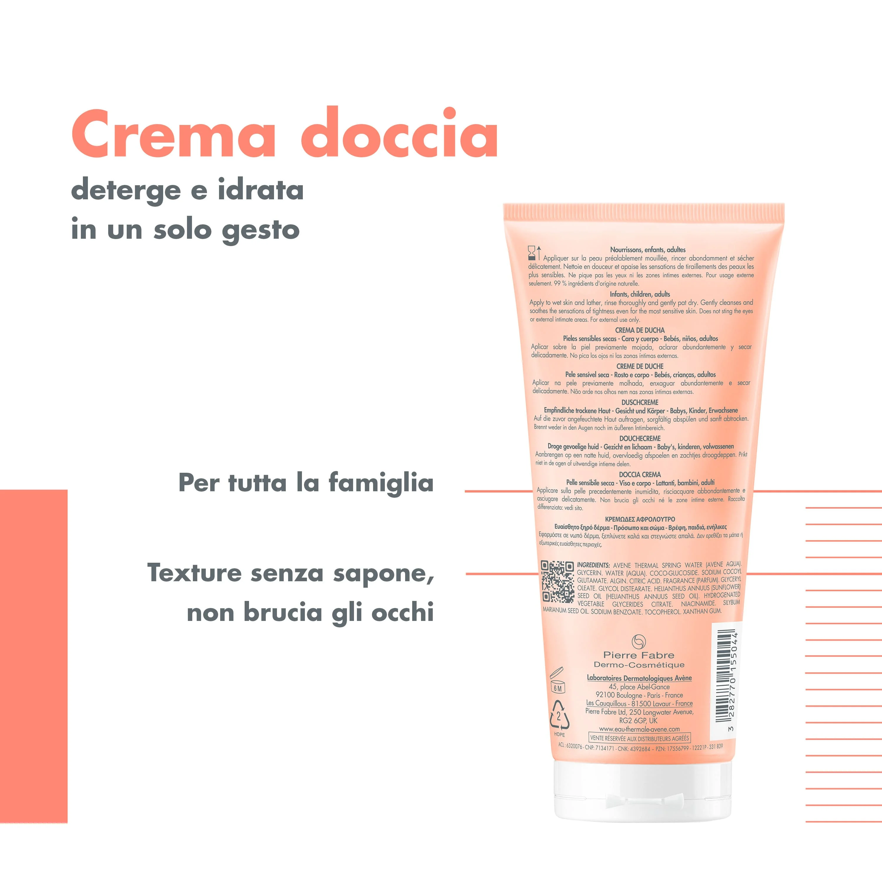 Eau Thermale Avène XeraCalm Nutrition - Crema Doccia 200 ml Pelle Sensibile e Secca