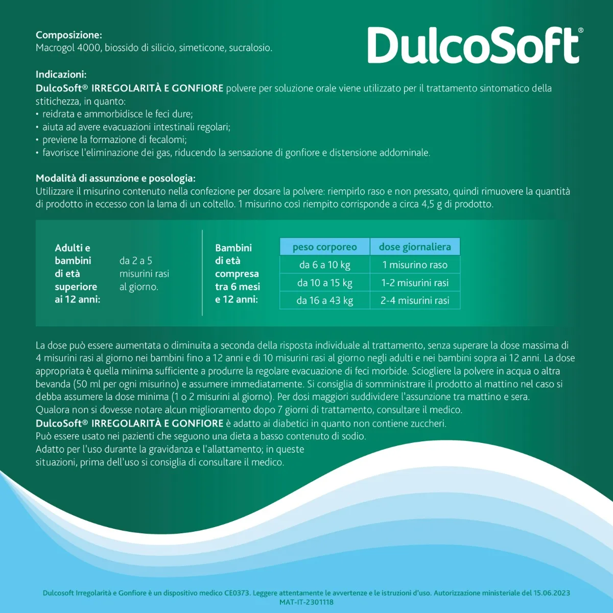 Dulcosoft Irregolarità Gonfiore Polvere 200 g Agisce Entro 24-48 Ore