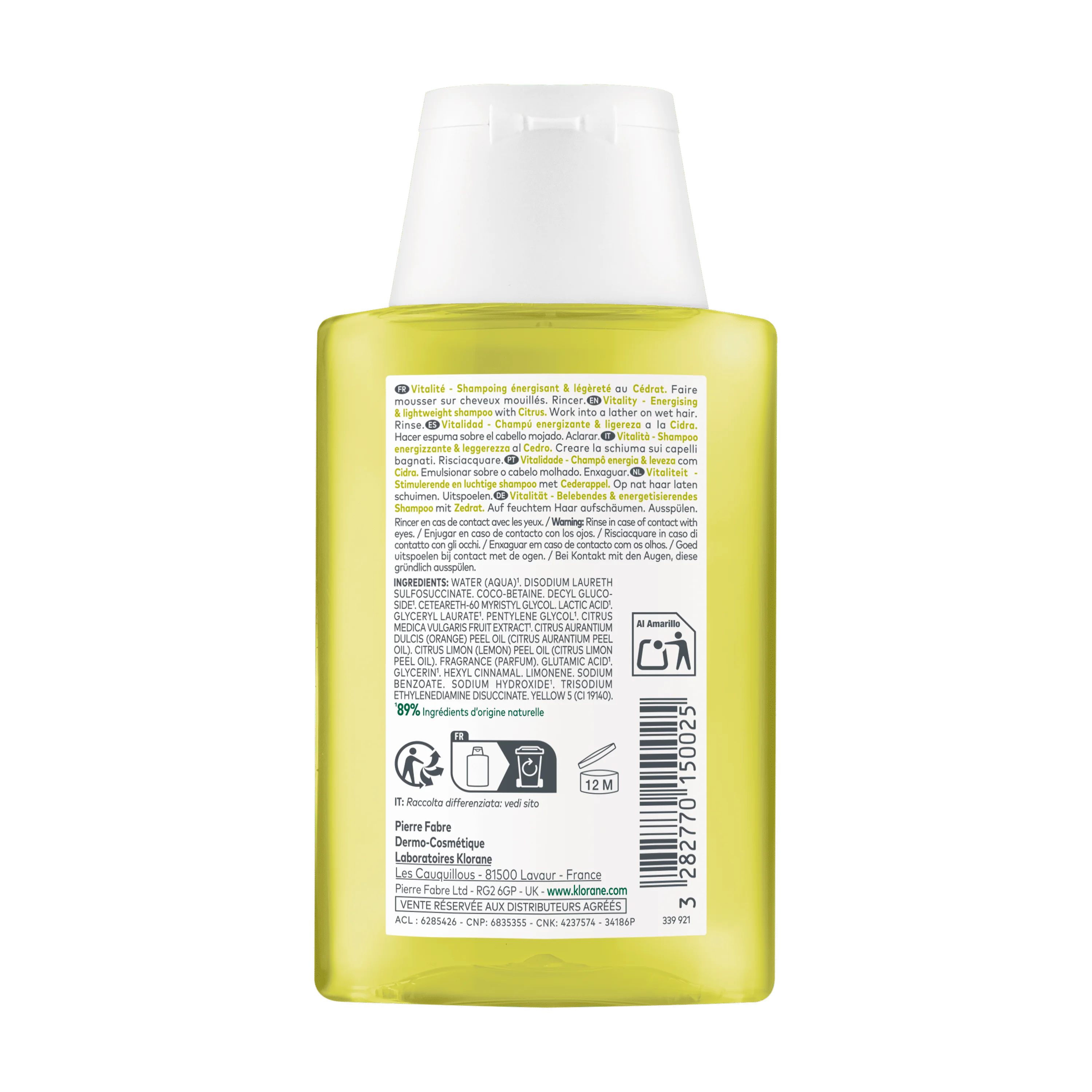 Klorane Shampoo Al Cedro 100 Ml