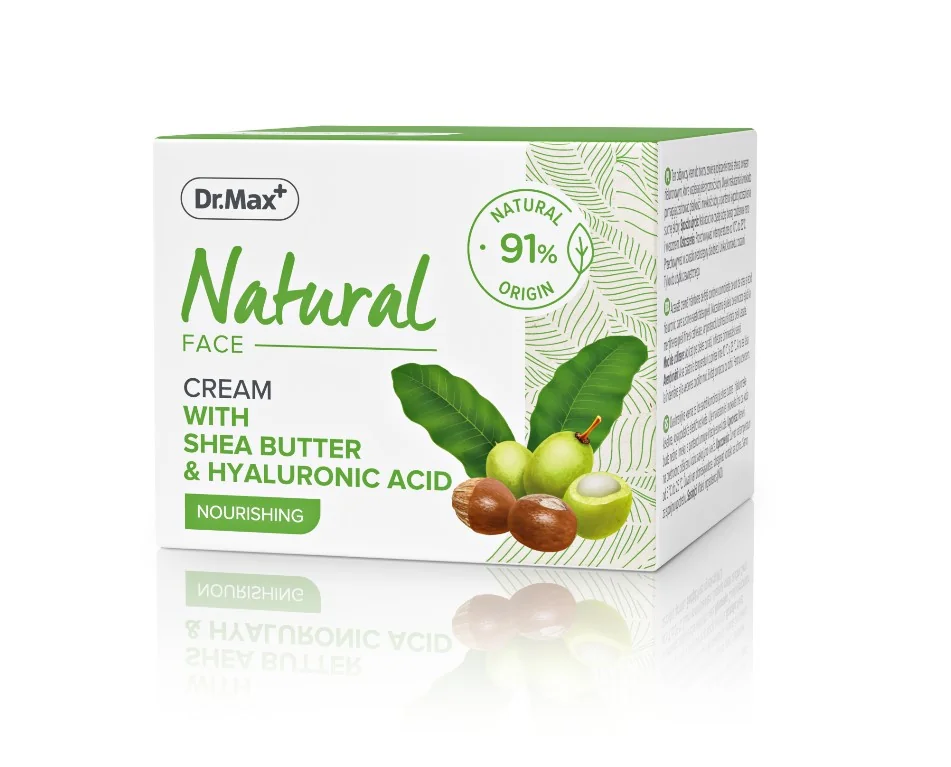 Natural Crema Viso Burro Di Karitè E Acido Ialuronico 50Ml Idratante