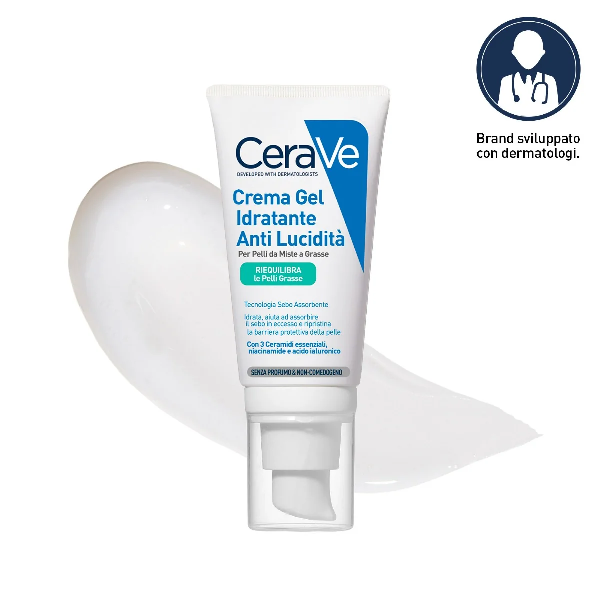Cerave Crema Viso Idratante Mat 52 Ml Pelli da Miste a Grasse