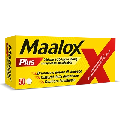 Maalox Plus 50 Compresse Masticabili Antiacido Antigonfiore