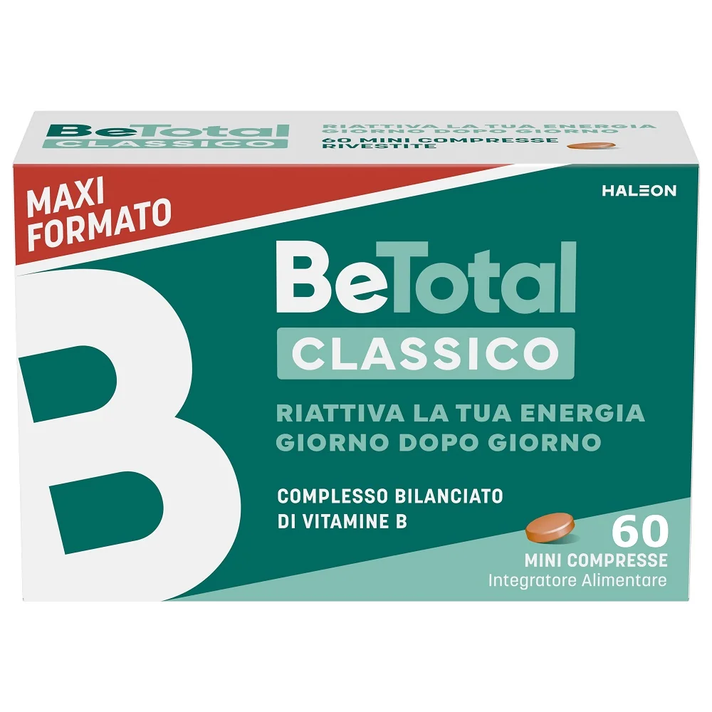 Be-Total Integratore Alimentare Complesso Bilanciato Di Vitamine B 60 Compresse Vitamina B, B3 Vitamina B12 Acido Folico Energia Per Adulti