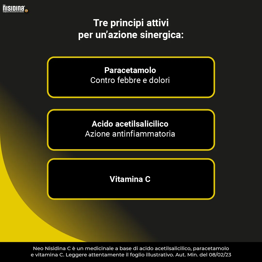 Neonisidina C 10 Compresse Effervescenti Vit-C Influenza e Raffreddore