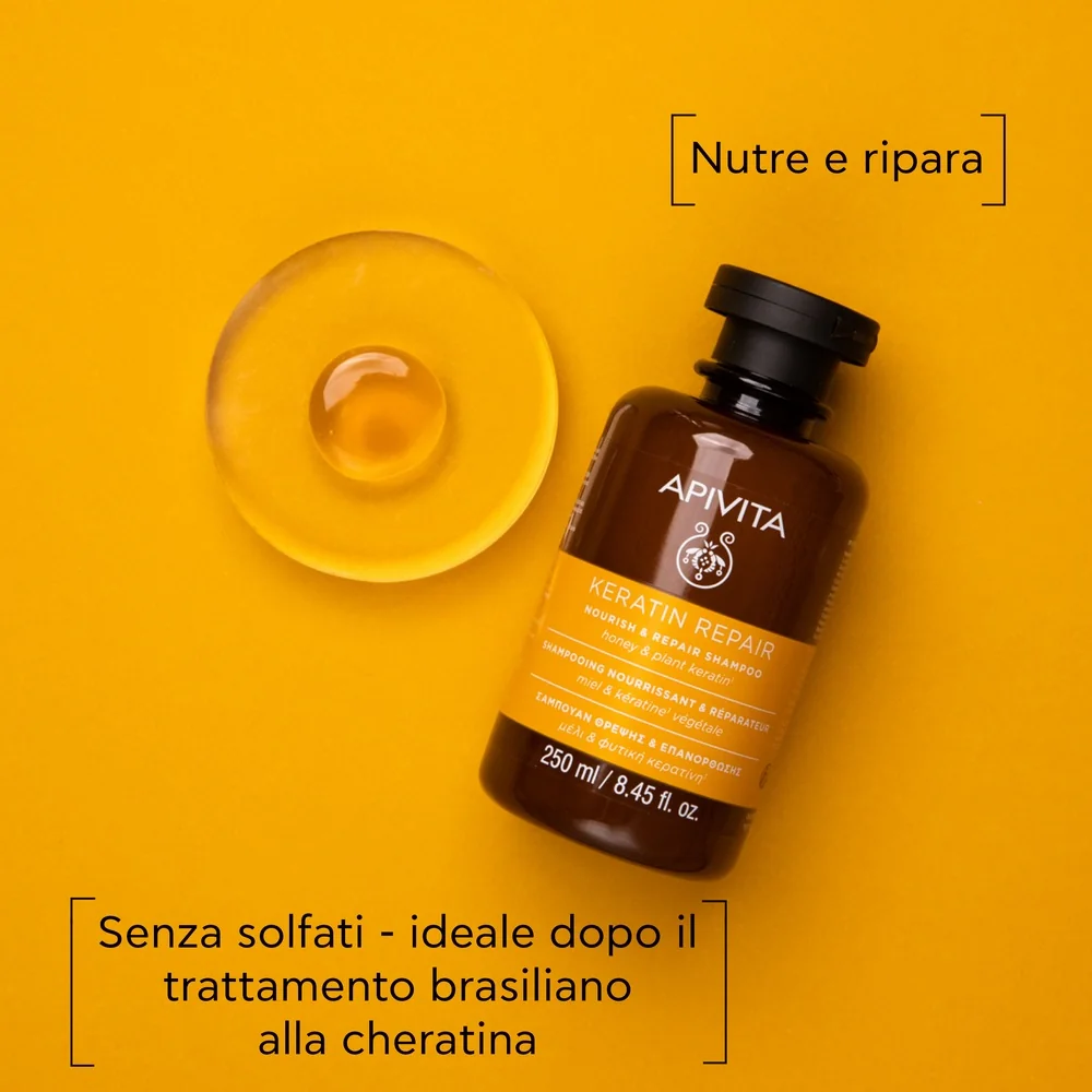 Apivita Nourish & Repair Shampoo Keratin Repair 250 ml Capelli Secchi e Danneggiati