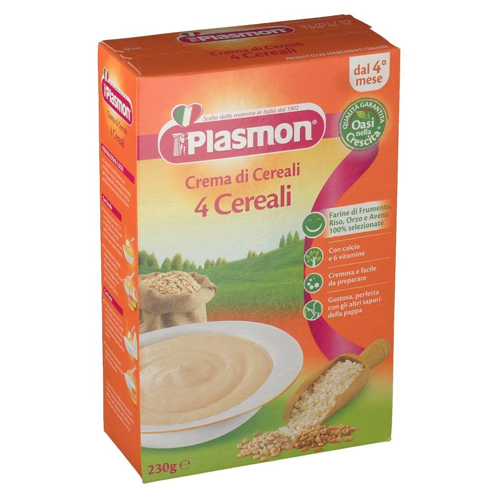 Plasmon Crema di cereali ai Quattro Cereali 230 g Alimento per l'infanzia