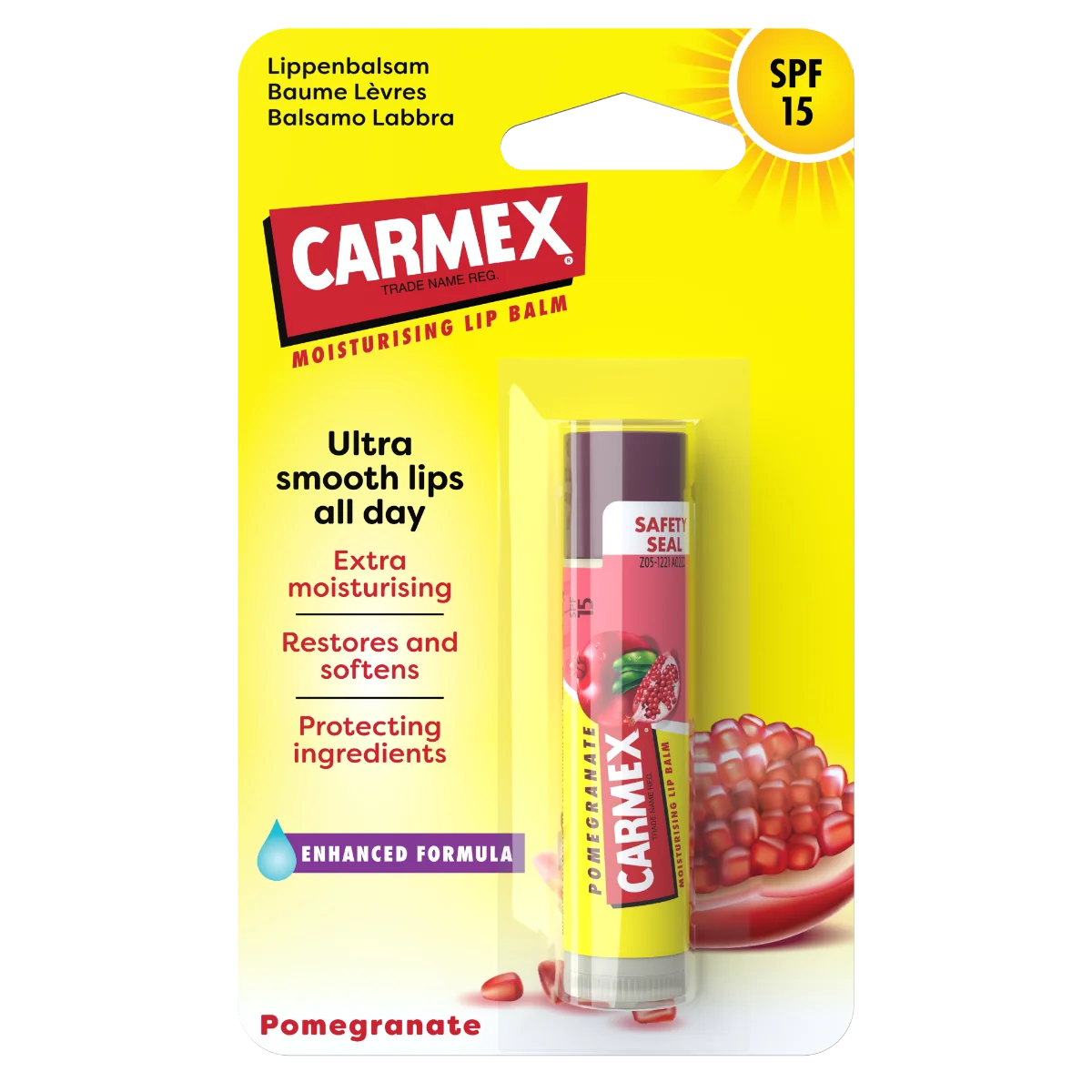 Carmex Balsamo Labbra Melograno 4,5 g Idrata e Protegge