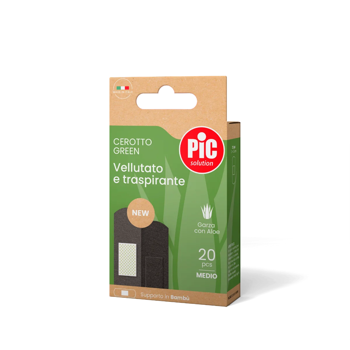 Pic Cer Green Bambu Aloe M 20 Pezzi Cerotti con materiali naturali