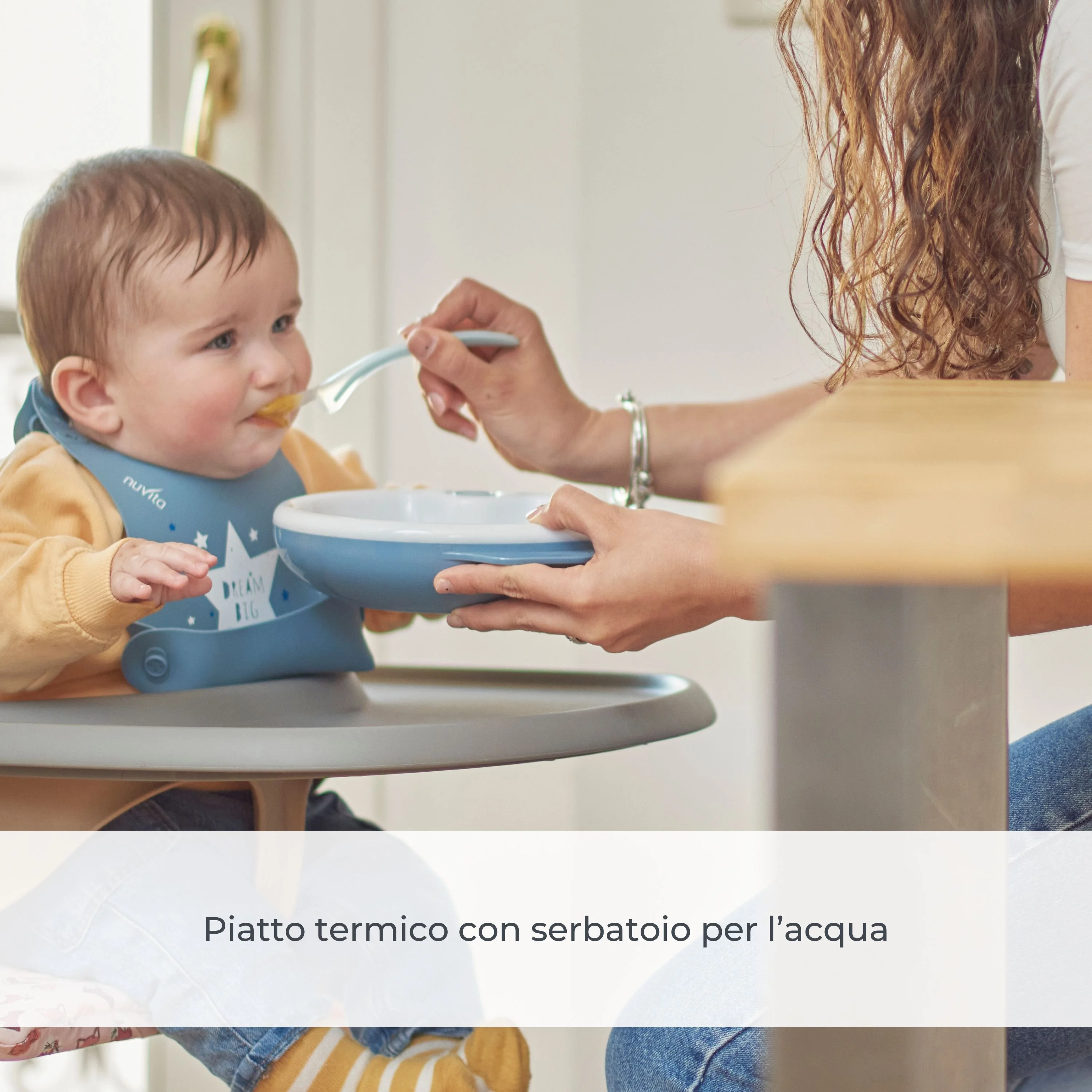 Nuvita Piatto Pappa Calda Powder Blu