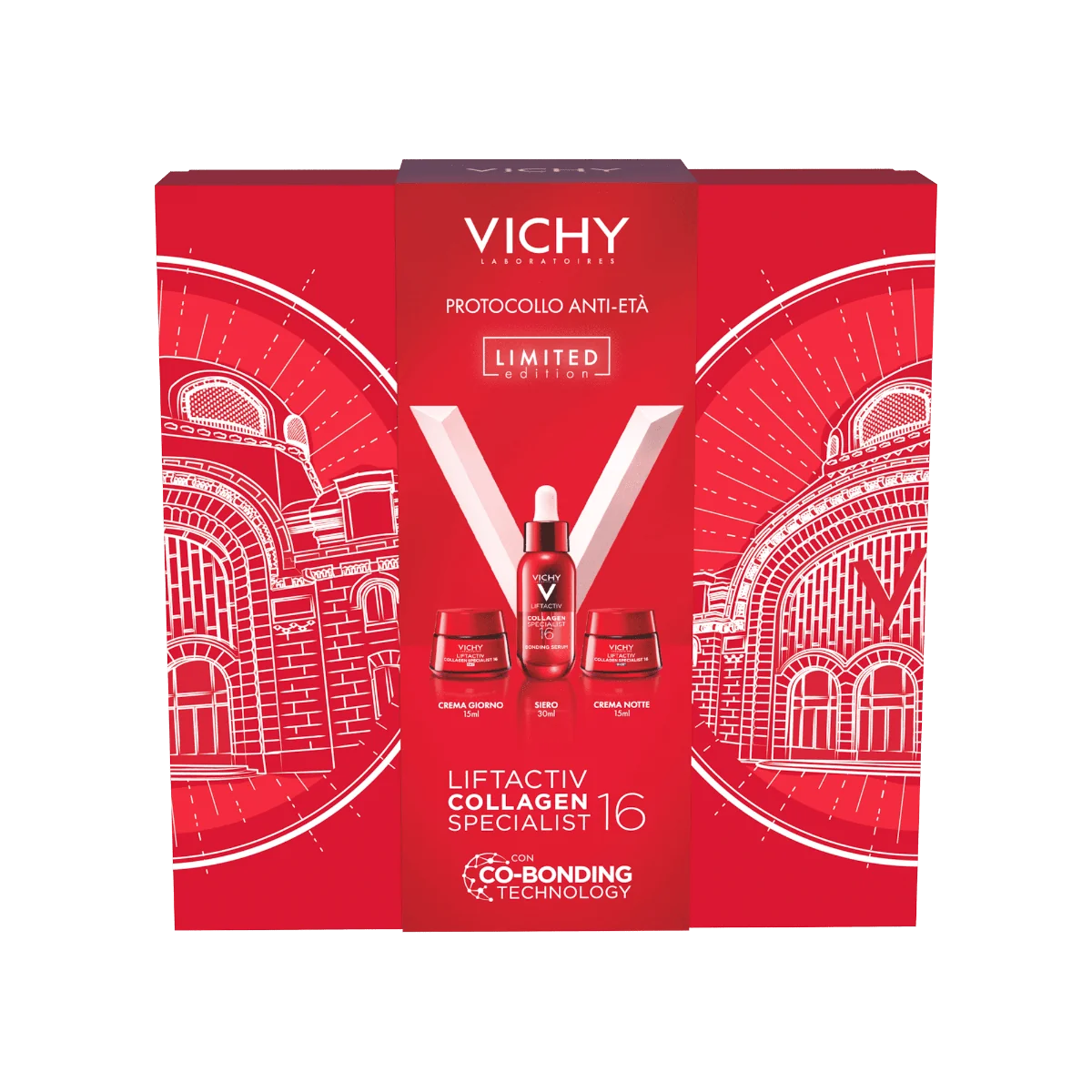 Vichy Cofanetto Protocollo Antietà Liftactiv Collagen Specialist 16 Siero 30 ml + Crema Giorno 15 ml + Crema Notte 15 ml