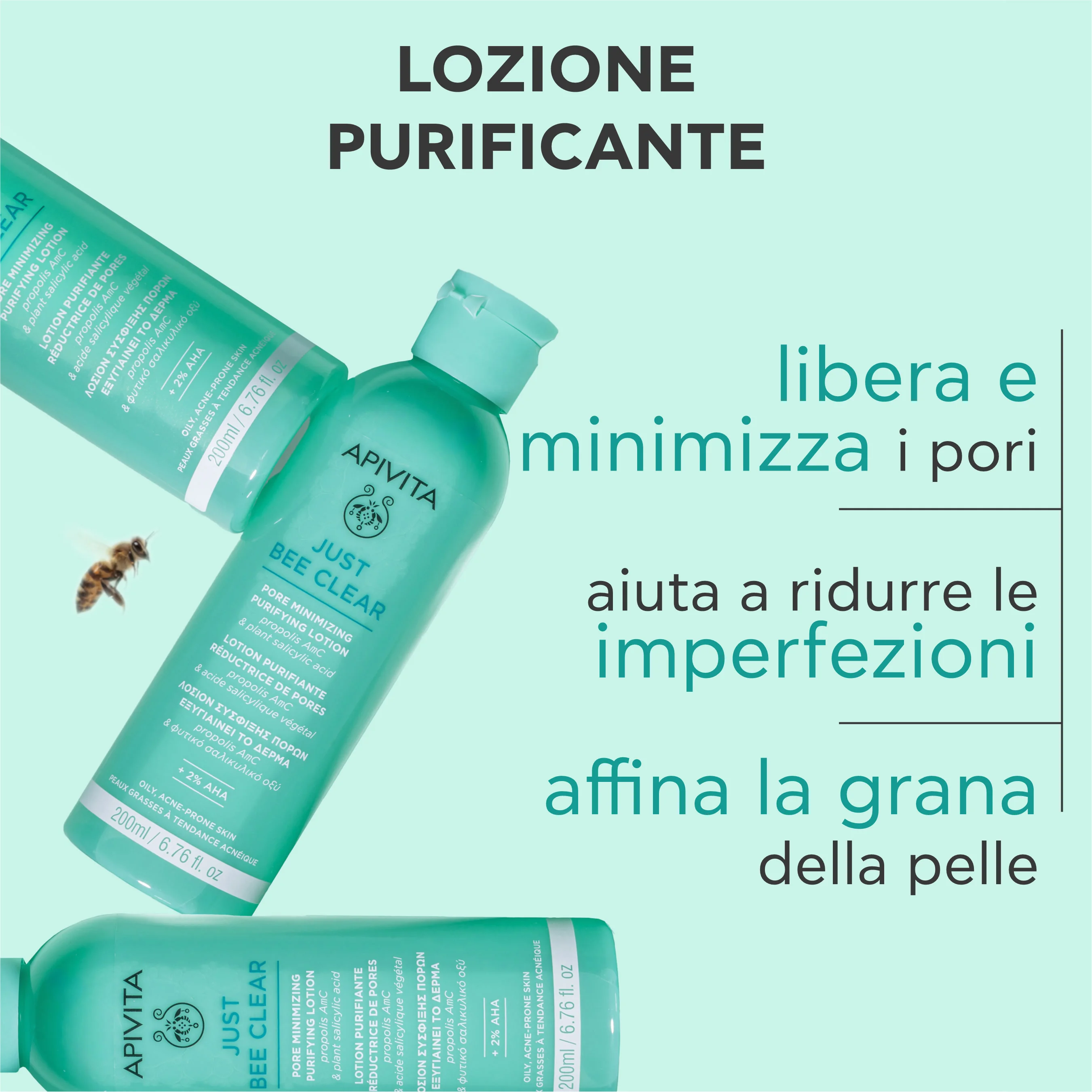 Apivita Just Bee Clear Lotion 200 ml Lozione Purificante