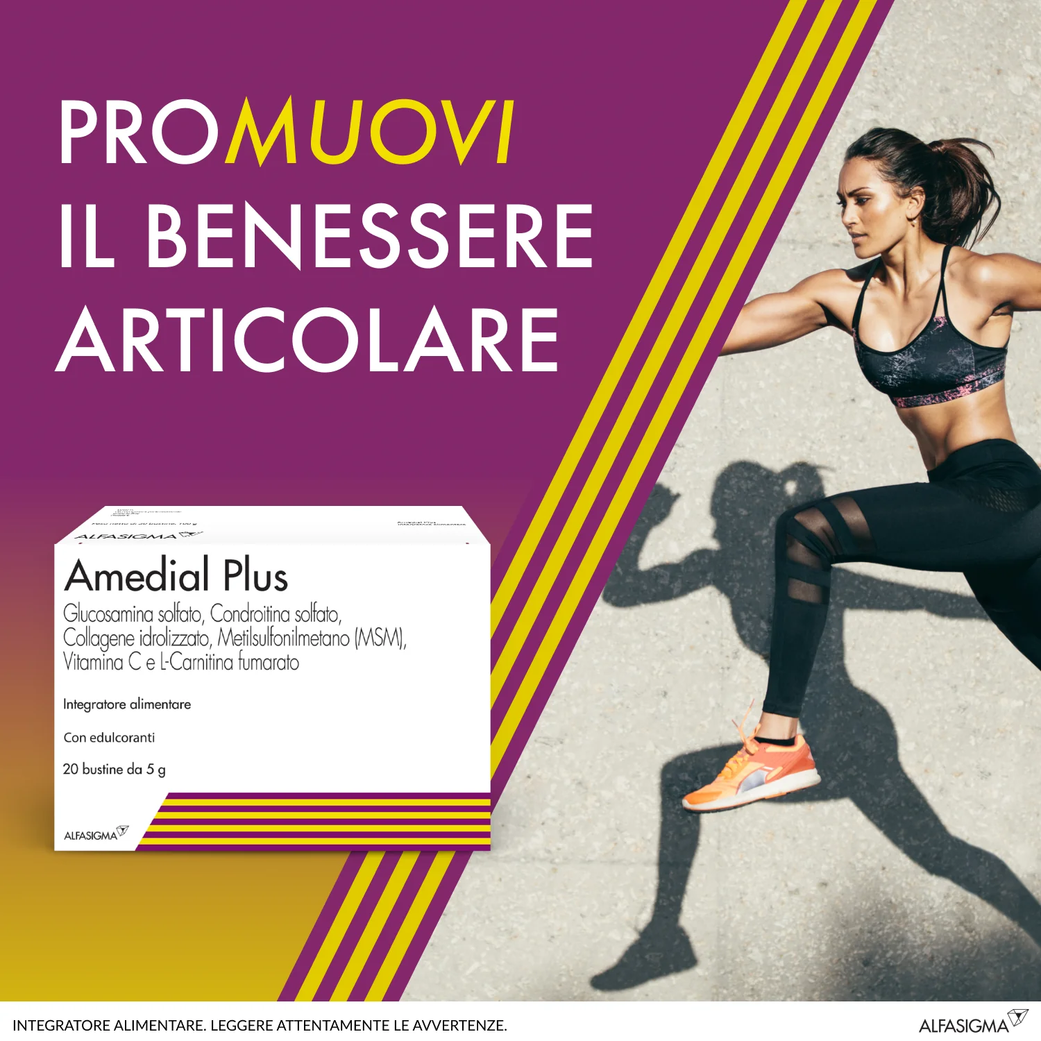 Amedial Plus 20 Buste Integratore Ossa Cartilagini Collagene