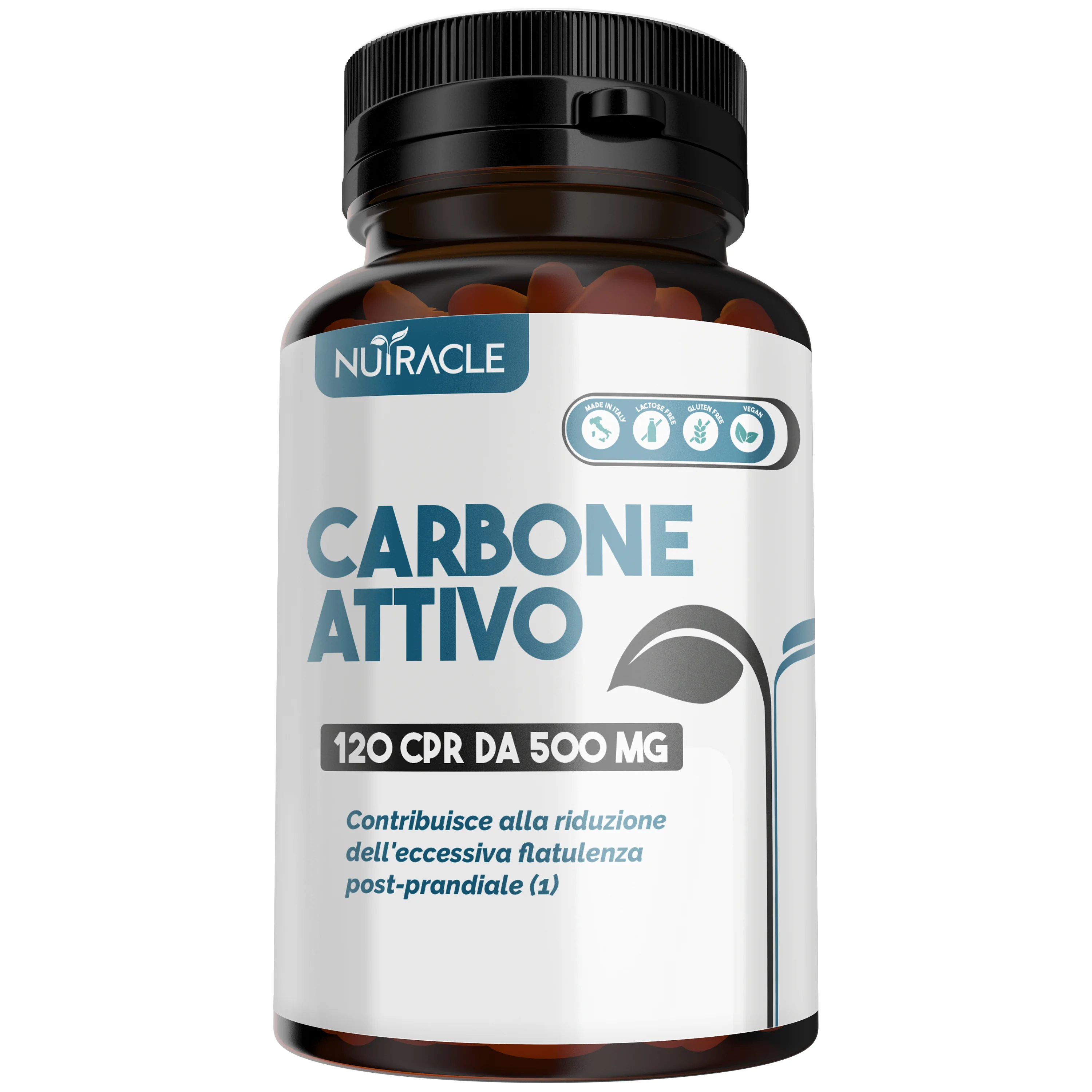 Nutracle Carbone Attivo 120 Compresse Disturbi Digestivi e Meteorismo