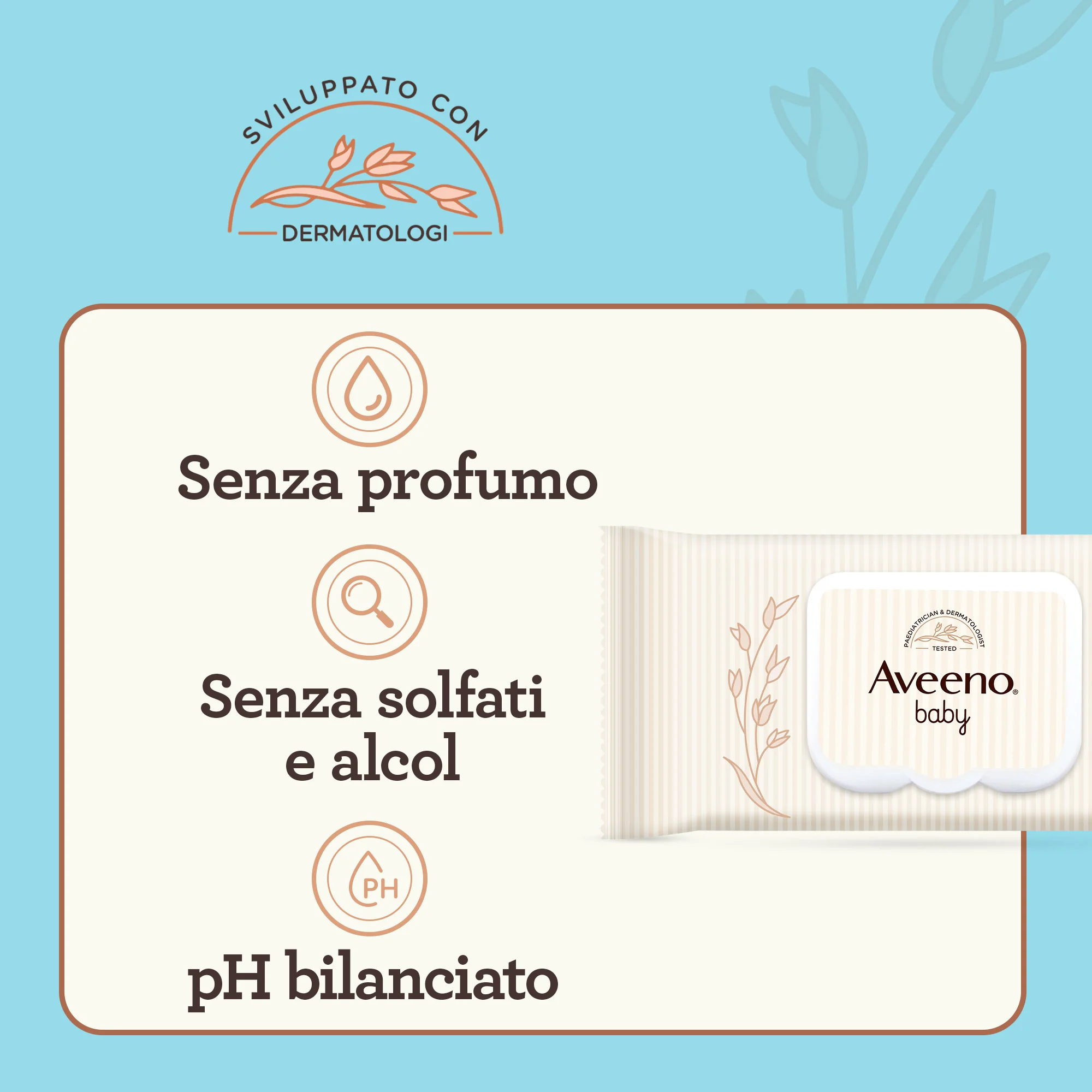 Aveeno Baby Daily Care 72 Salviettine Salviette neonato e bambino umidificate e delicate