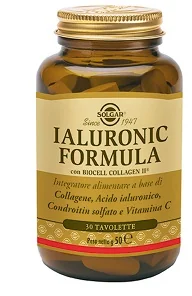 Solgar Ialuronic Formula 30 Tavolette Integratore Acido Ialuronico e Collagene