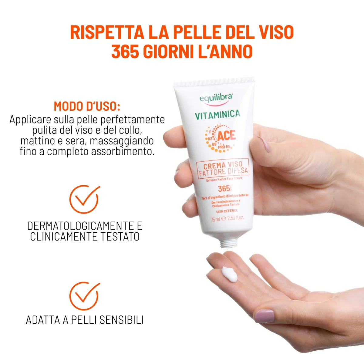 Equilibra Viso Vitaminica Crema Viso Fattore Difesa 75 Ml Difesa della Cute