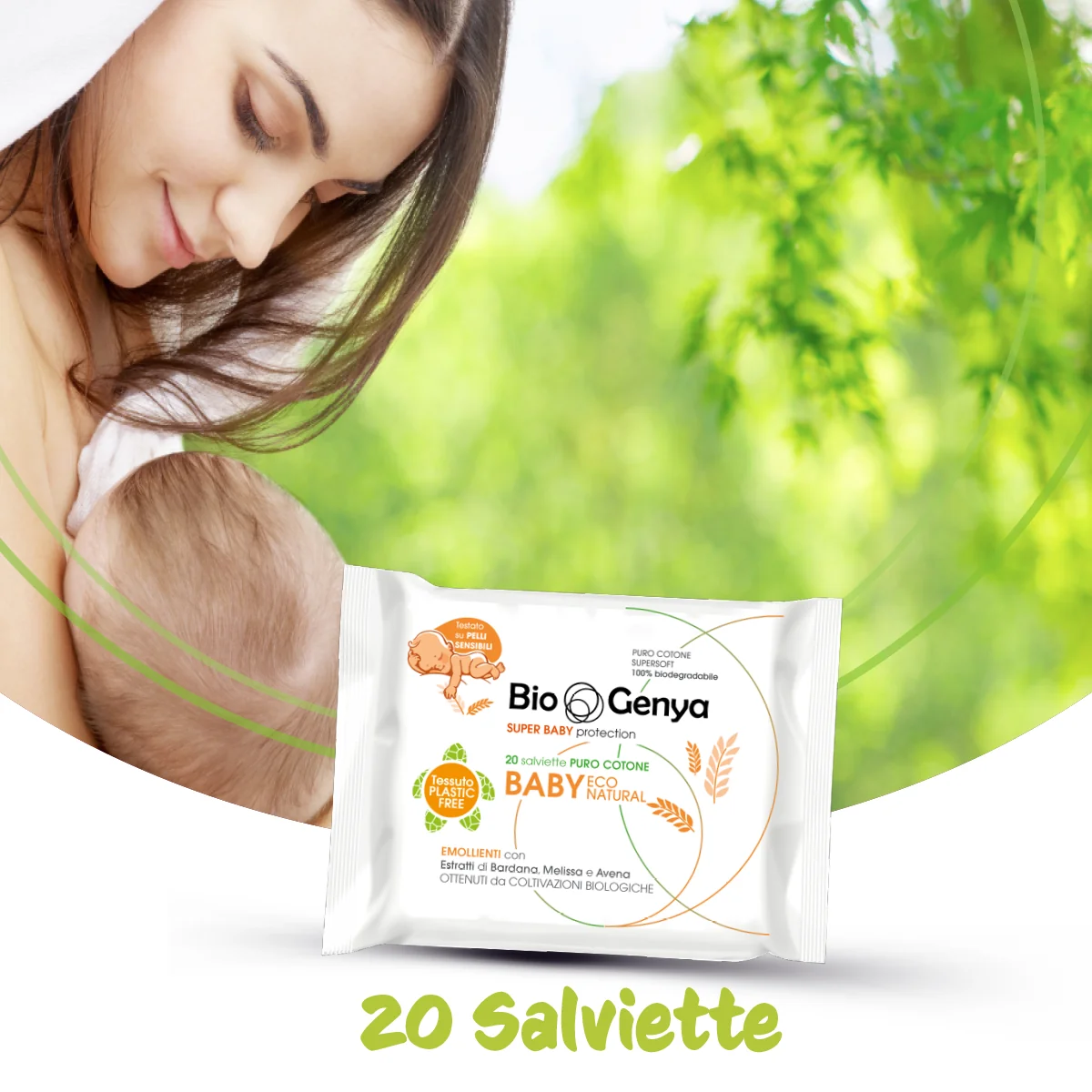 Biogenya Salviette Baby Eco Natural 20 Pezzi