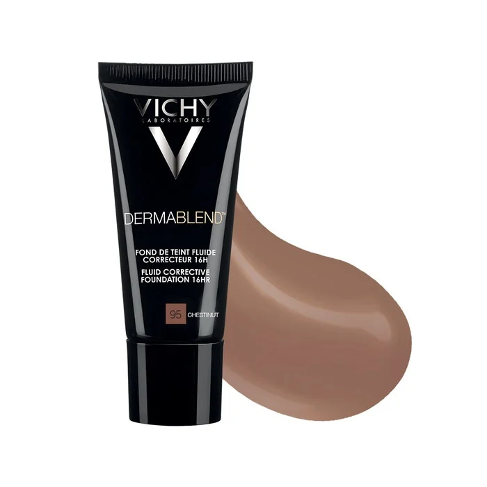 Vichy Dermablend Fluido Coprente 95, 30 Ml Fondotinta per pelle grassa con imperfezioni