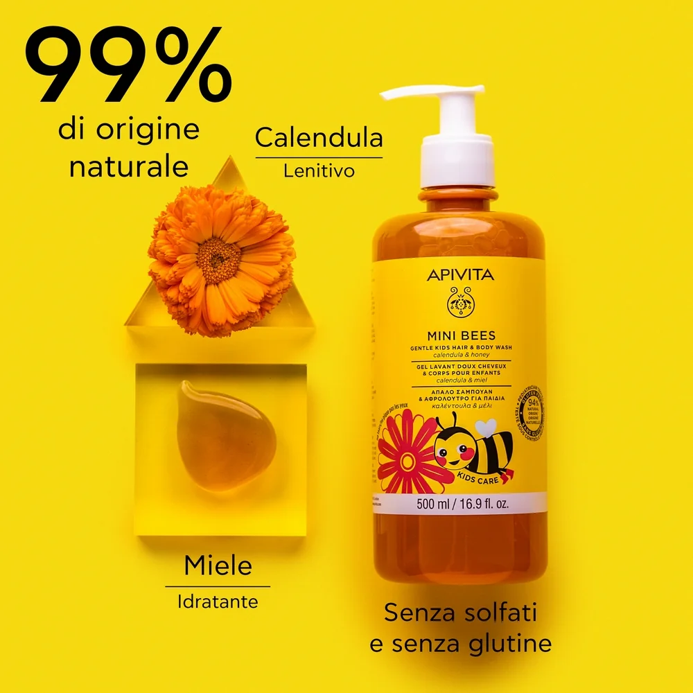 Apivita Kids Hair & Body Wash Calendula & Honey 500 Ml Pelli Delicate
