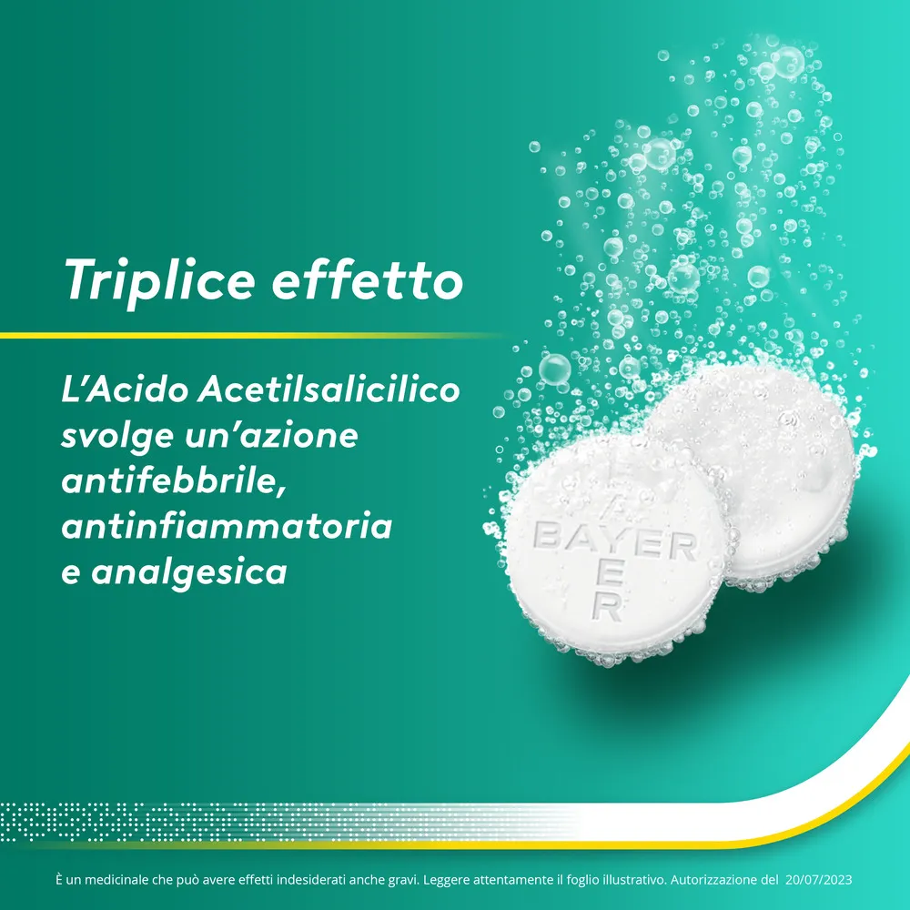 Aspirina C 10 Compresse Effervescenti Raffreddore Febbre e Influenza