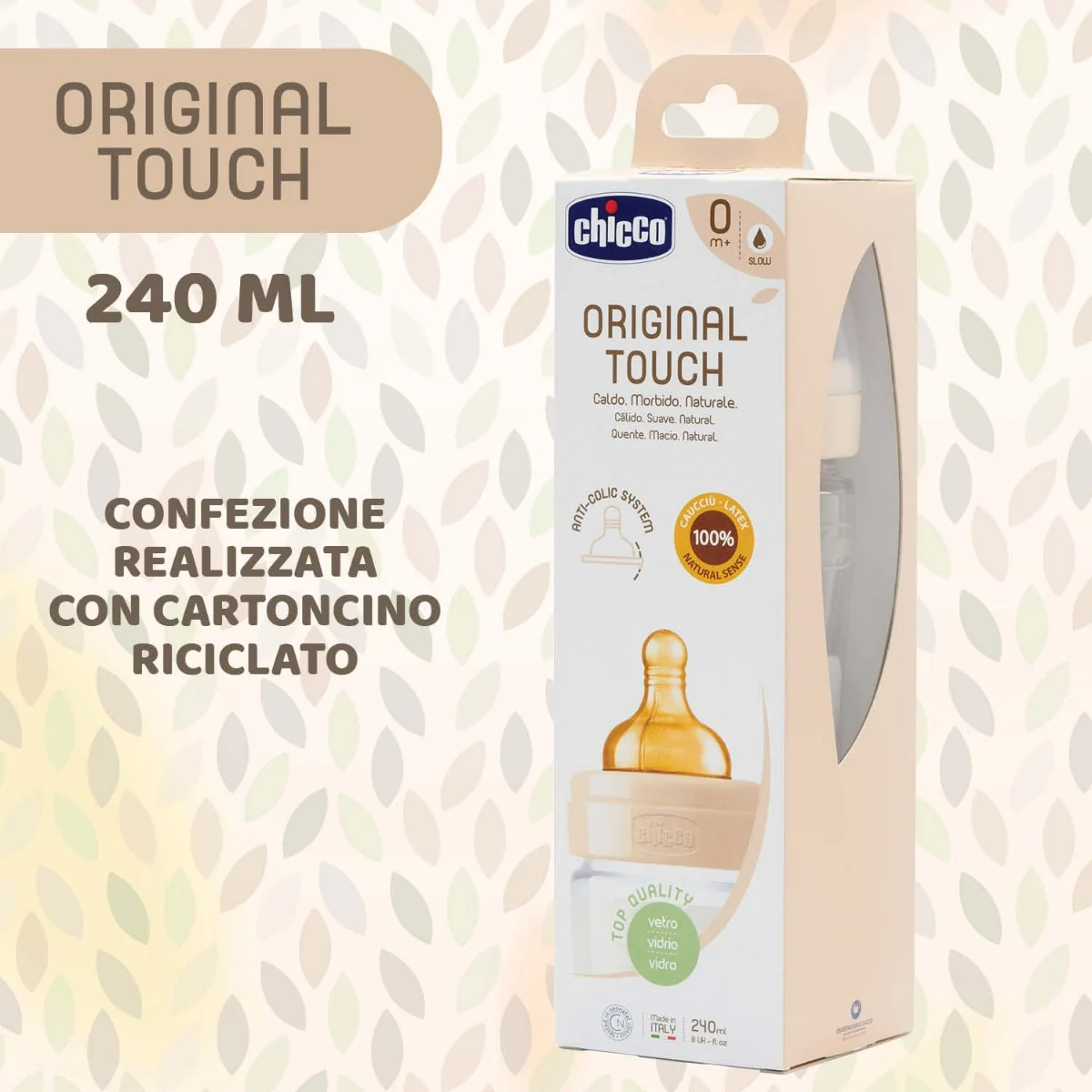 Chicco Biberon Original Touch Vetro Rosa 240 ml