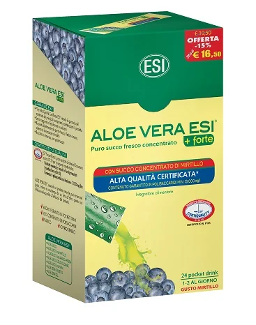 Esi Aloe Vera 24 Pocket Drink Mirtillo 24 Pocket 20 Ml