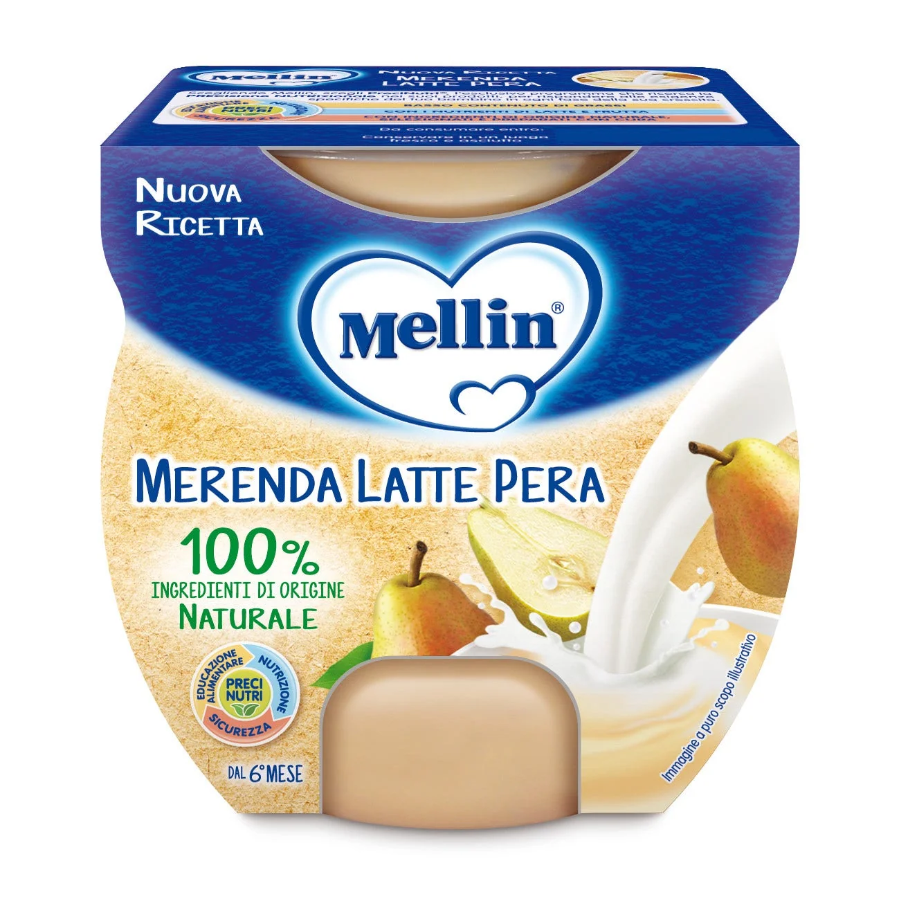 Mellin Merenda Latte Pera 2 x 100 g
