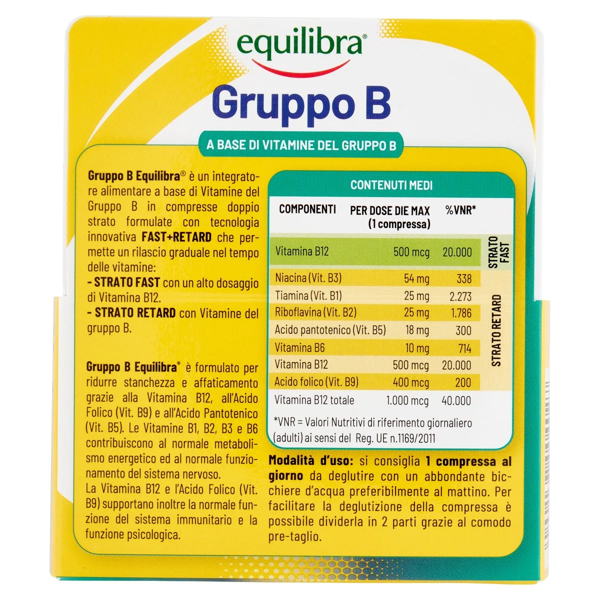 Equilibra Gruppo B 30 Compresse Integratore di Vitamina B
