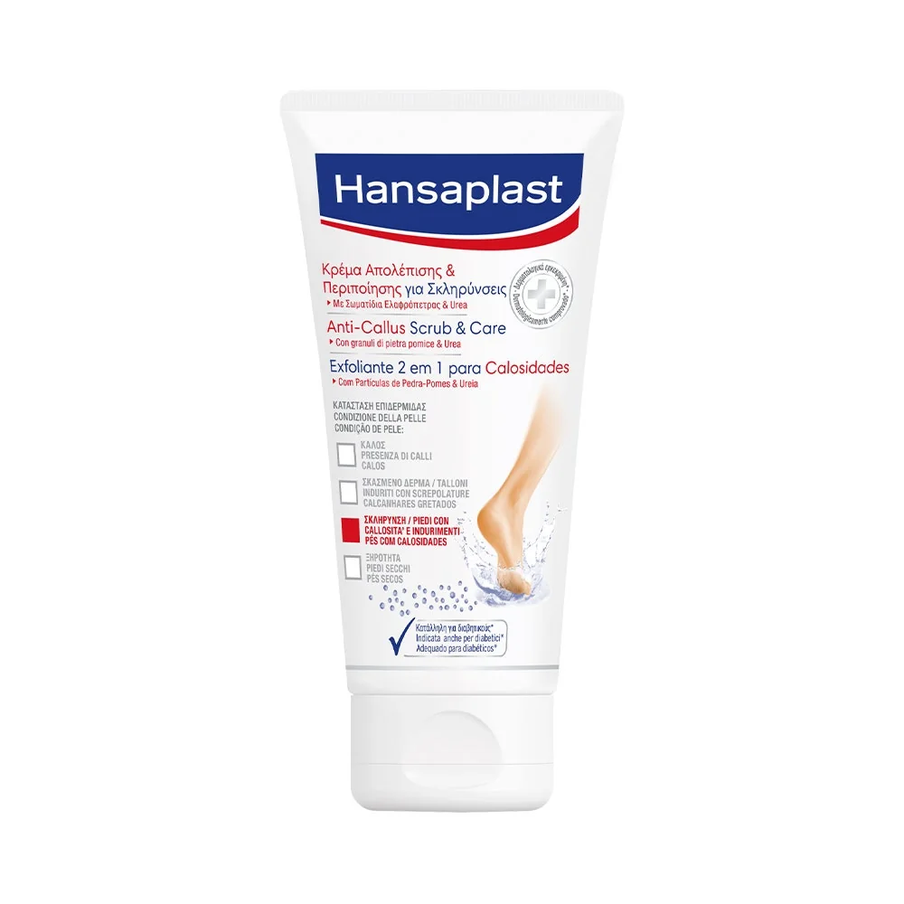 Hansaplast Anti Callus Scrub&Care Pomata Piedi 75 ml Esfoliante 2 in 1