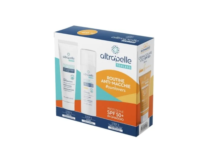 Altrapelle Tenless Crema Antimacchie 50 ml + Siero 30 ml + Crema Solare Viso 50 ml Kit Cura della Pelle