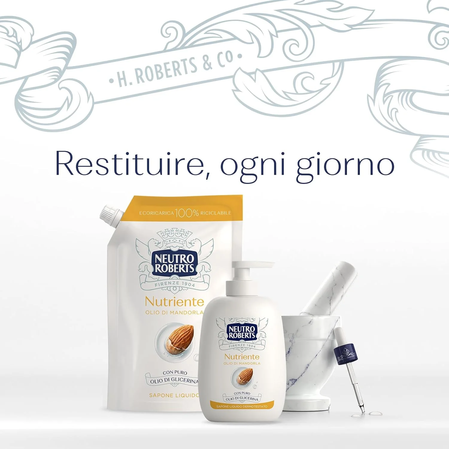 Neutro Roberts Sapone Liquido Nutriente 200 ml Pelle Soffice e Vellutata
