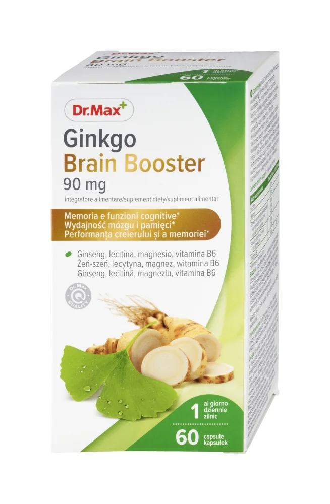 Dr. Max Ginkgo Brain 90Mg 60 Capsule Per Mente, Memoria e Concentrazione