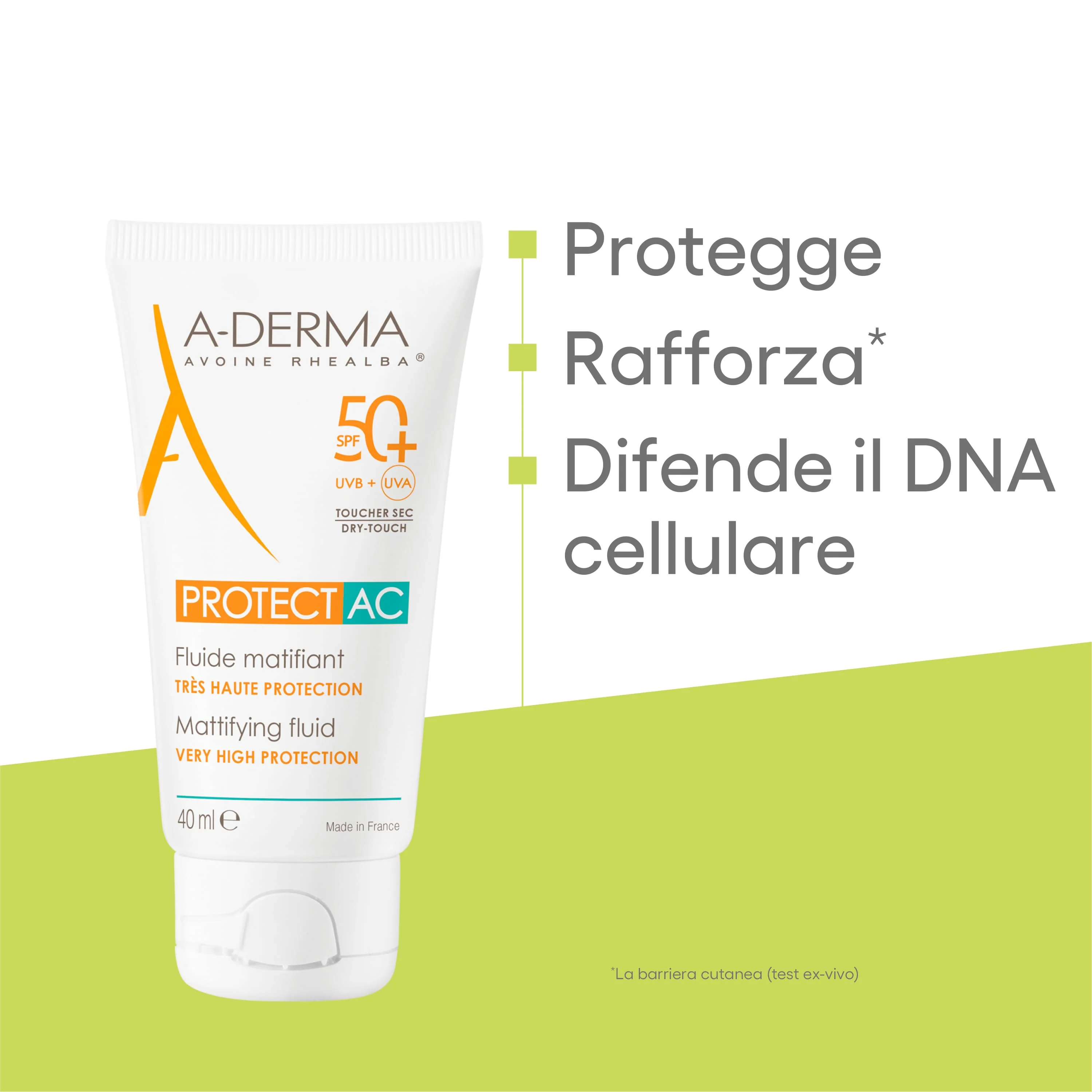 Aderma A-D Protect Ac Fluido Mat 50+ 40 Ml Protezione Pelle