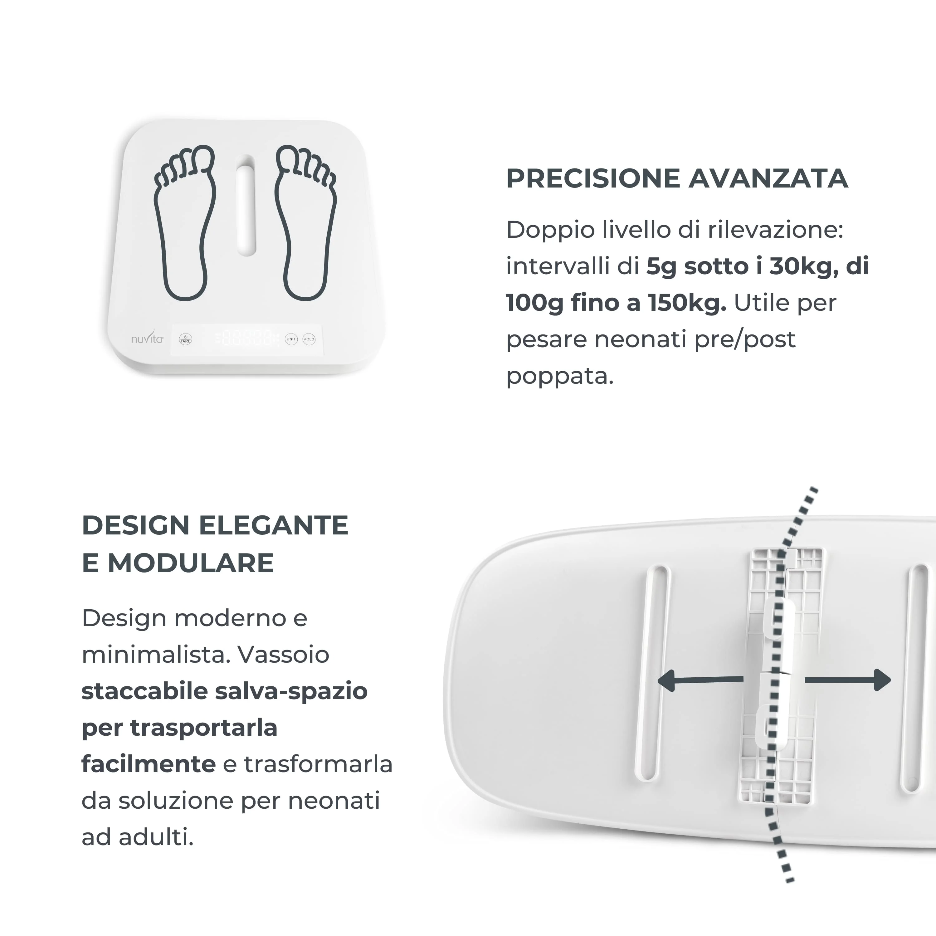 Nuvita Bilancia Digitale Bluetooth Controllo del Peso