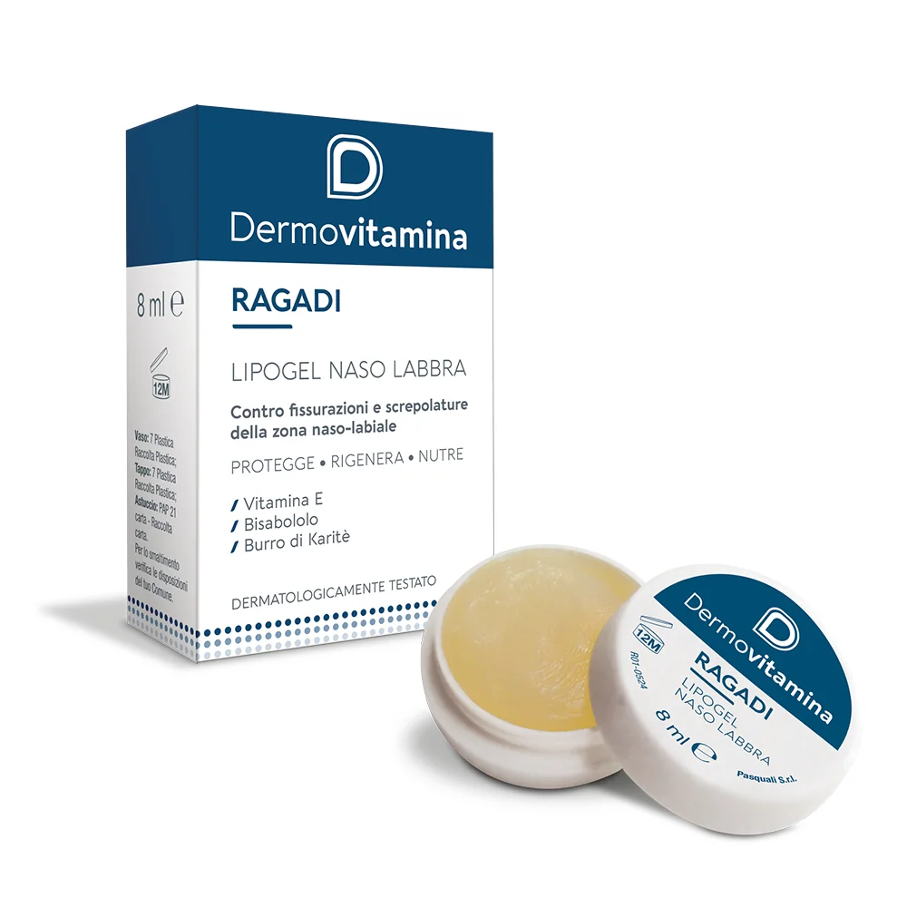 Dermovitamina Ragadi Naso Labbra Balsamo Riparatore 8 ml Azione Rigenerante