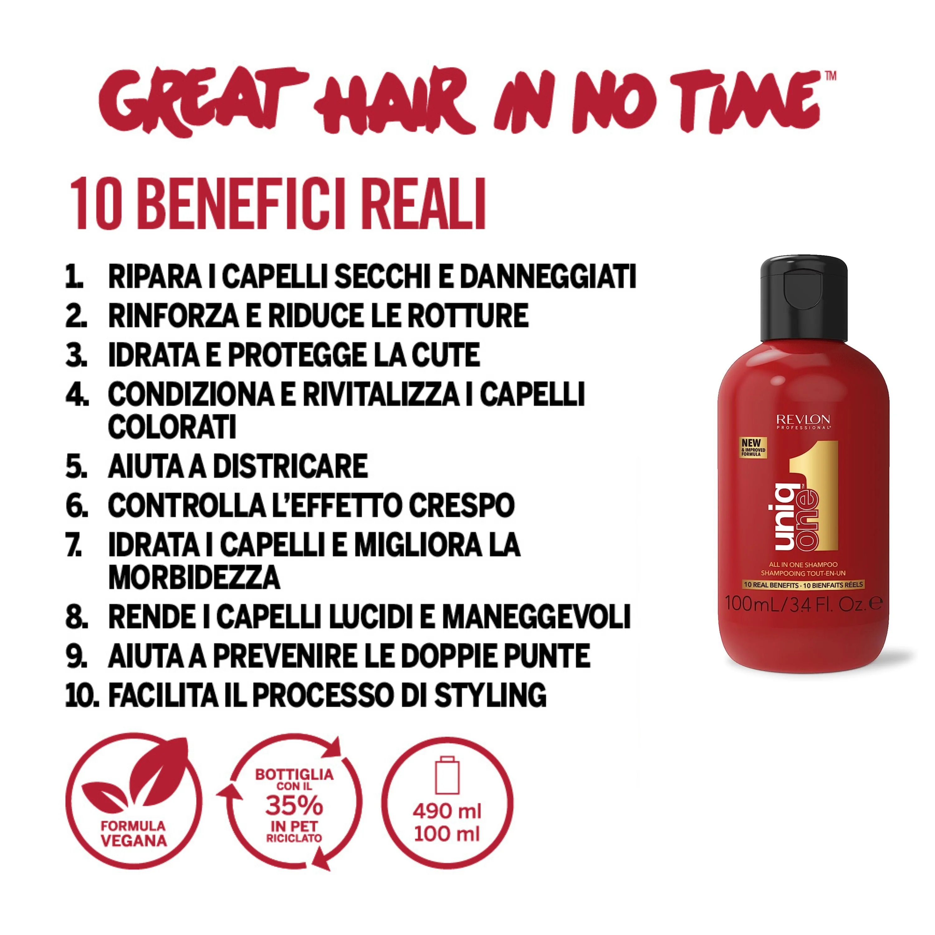 Revlon Uniq One All In One Shampoo 100 Ml Shampoo professionale multi benefit