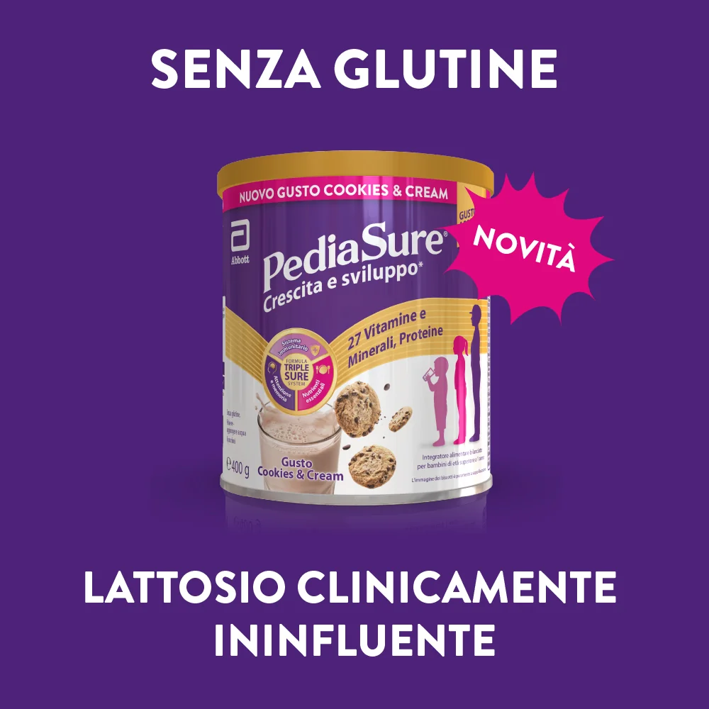 Pediasure Crescita E Sviluppo Integratore Multivitaminico Per Bambini Cookies&Cream 400 g Integratore per la Crescita