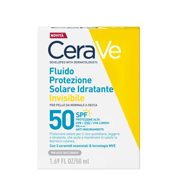 CeraVe Fluido Protezione Solare 50 ml Fluido Solare per Pelli Sensibili