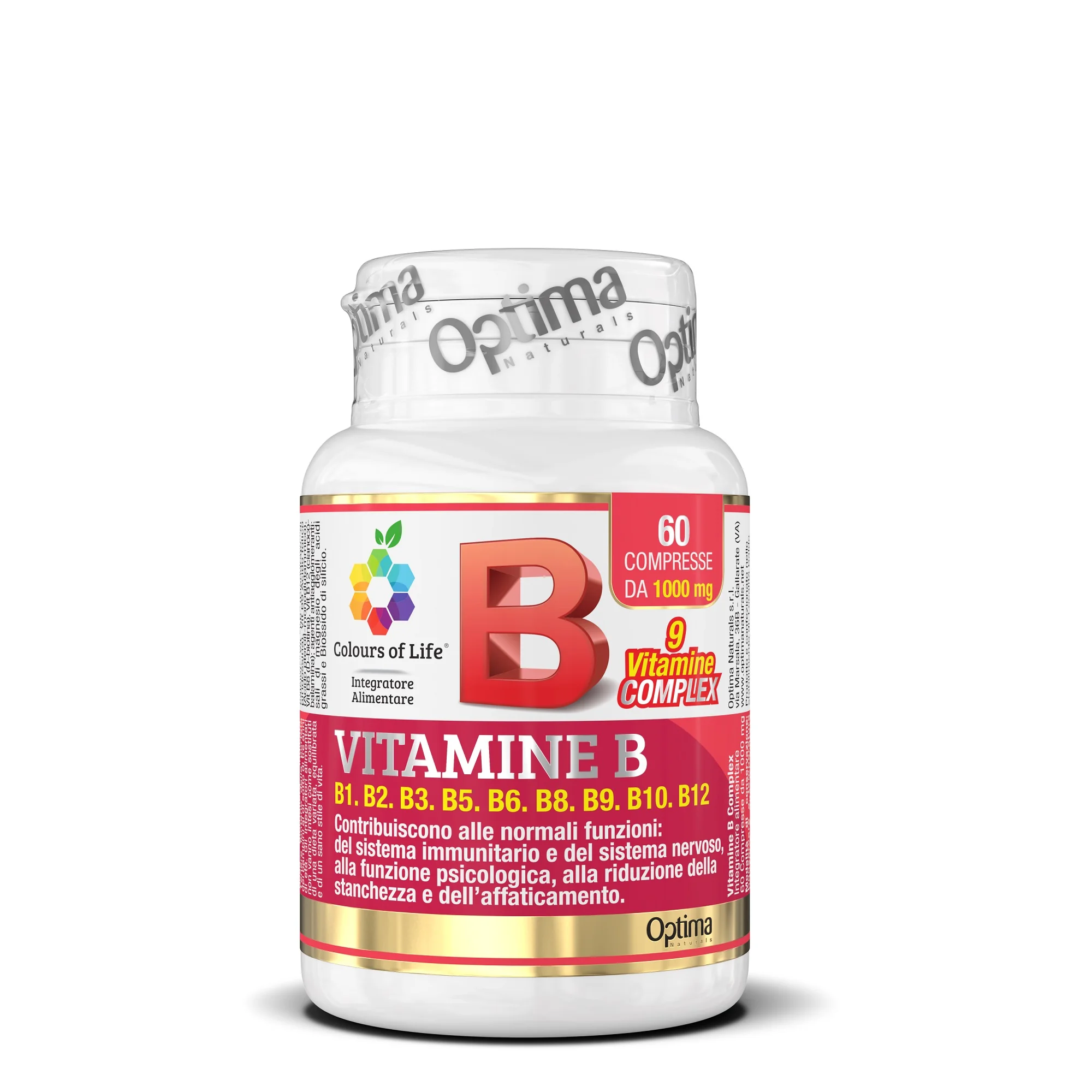 Optima Colours of Life Vitamina B Complex 60 Compresse Vitamine del Gruppo B
