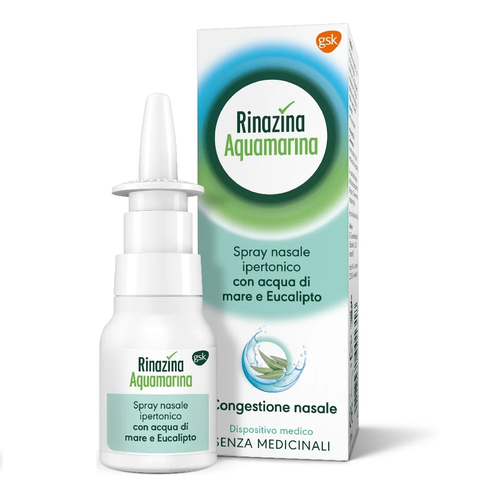 Rinazina Aquamarina Spray Nasale Ipertonico 20ml Congestione Nasale