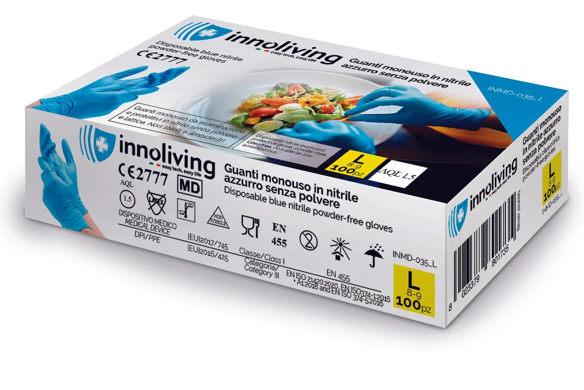 Innoliving Guanto Nitrile 3G L Guanti Monouso