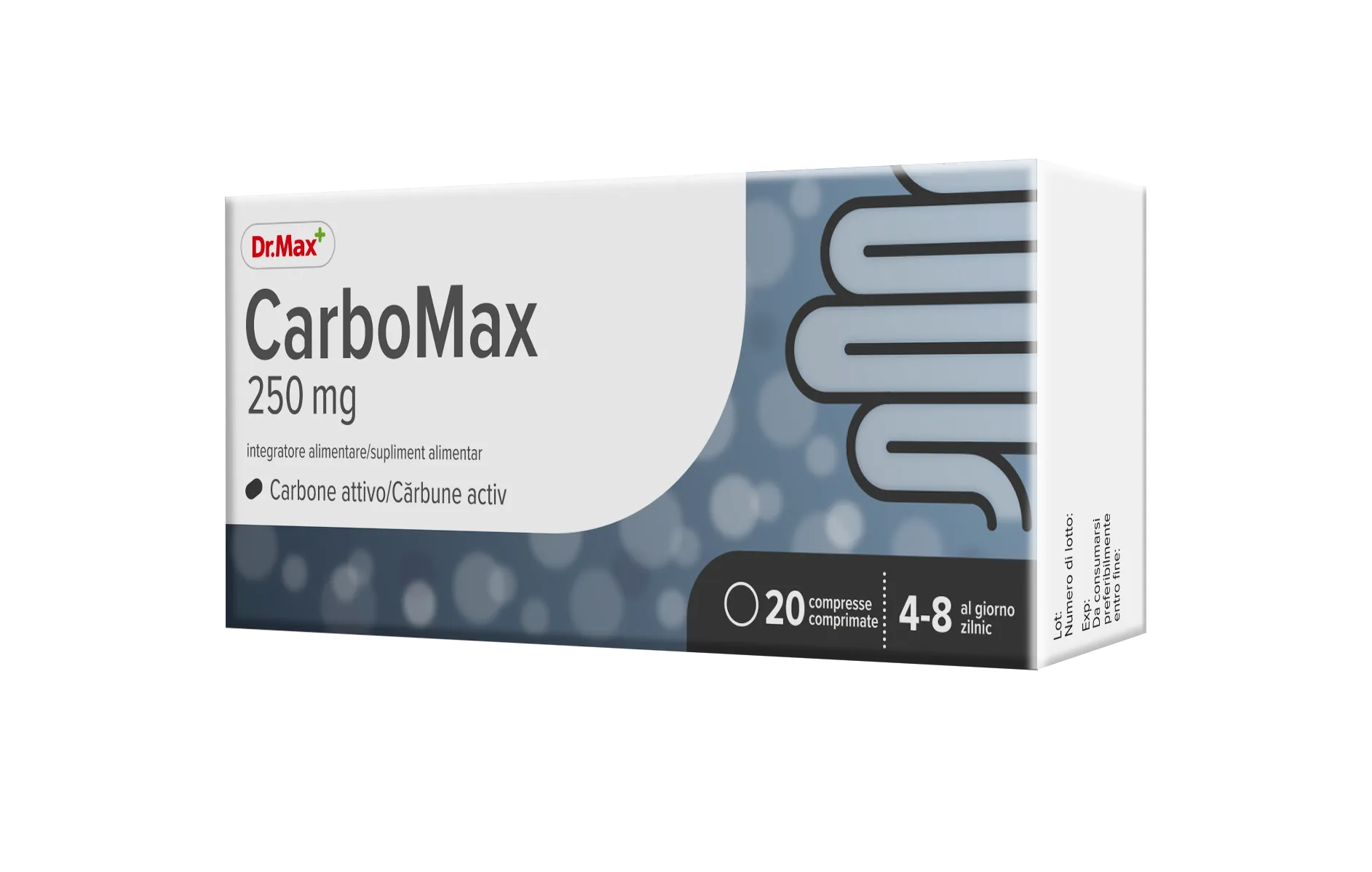 Dr.Max CarboMax Carbone Vegetale Attivo 20 compresse - Integratore Contro Gonfiore e Gas