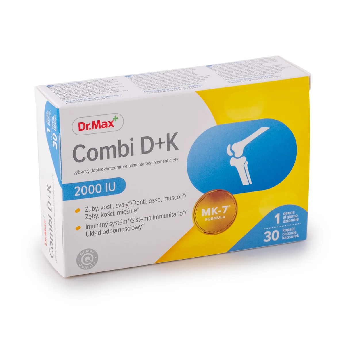 Dr. Max Vitamina Combo D+K 2000UI 30 Capsule Supporta Ossa e Sistema Immunitario